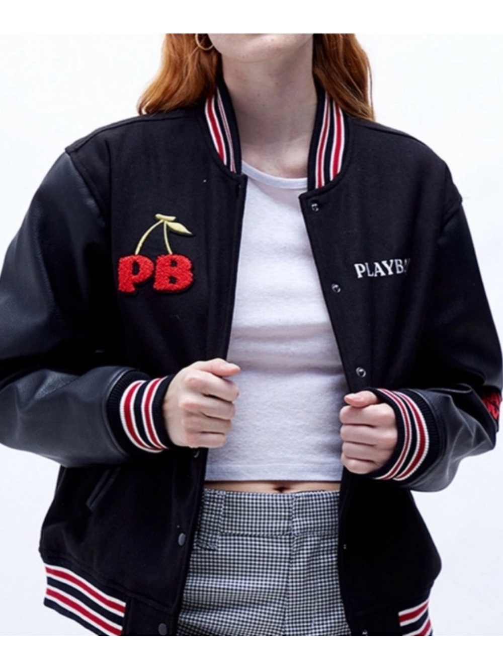 Play boy Bunny embroidered patched Jacket size S -
